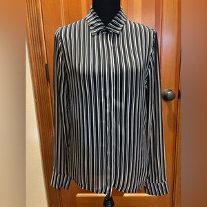 Reformation Black and Cream Button Down Blouse, size S.